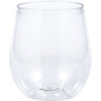Bulk 24ct Clear 14 oz Plastic Stemless Wine Glasses 