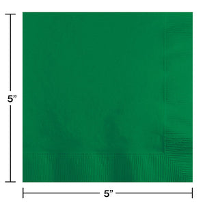 500ct Bulk Emerald Green Beverage Napkins 3 ply by Creative Converting
