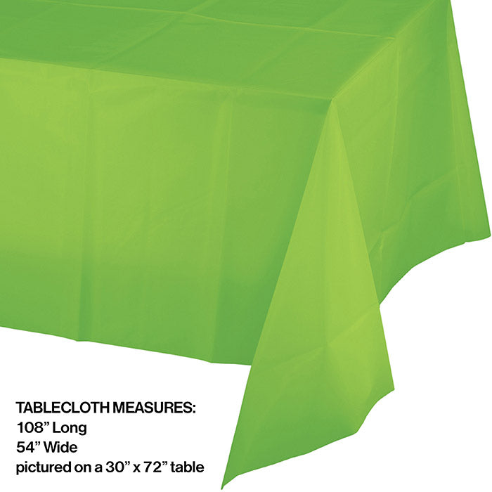 Bulk 12ct Fresh Lime Plastic Table Covers 54 inch x 108 inch 