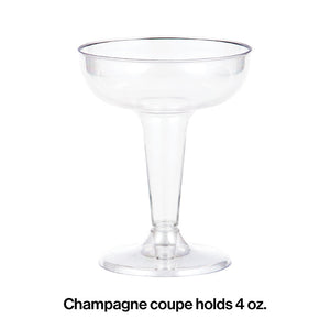 Clear Plastic Champagne Coupe, 4 Oz, 6 ct Party Decoration