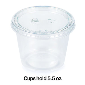 192ct Bulk 5.5 oz Clear Portion Cups with Lids
