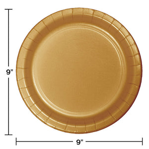 240ct Bulk Glittering Gold Sturdy Style Paper Dinner Plates