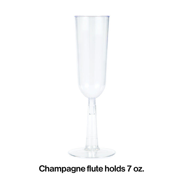 Bulk 48ct Clear 7 oz Plastic Champagne Flutes 