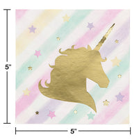192ct Bulk Sparkle Unicorn Beverage Napkins