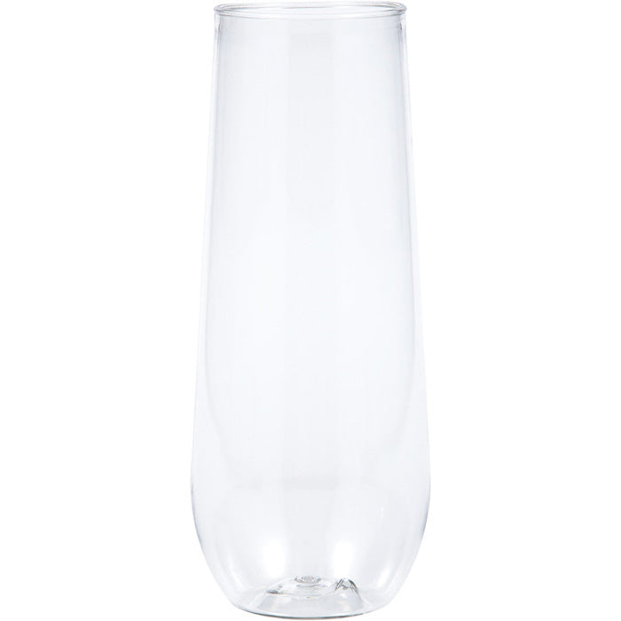 Bulk 24ct Clear 9 oz Plastic Stemless Champagne Flutes 
