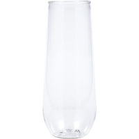 Bulk 24ct Clear 9 oz Plastic Stemless Champagne Flutes 