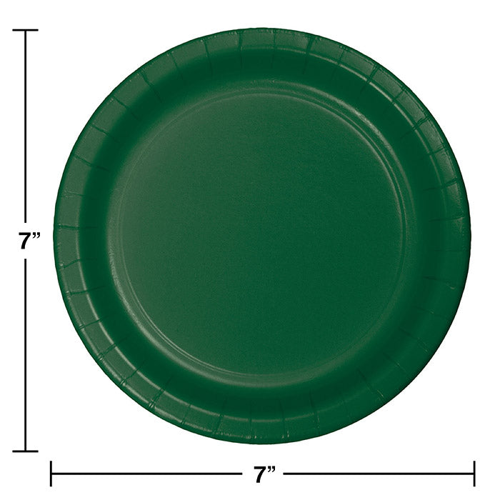 Bulk 240ct Hunter Green Paper 6.75 inch Dessert Plates 