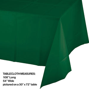 12ct Bulk Hunter Green Plastic Table Covers