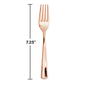 288ct Bulk Metallic Rose Gold Plastic Forks