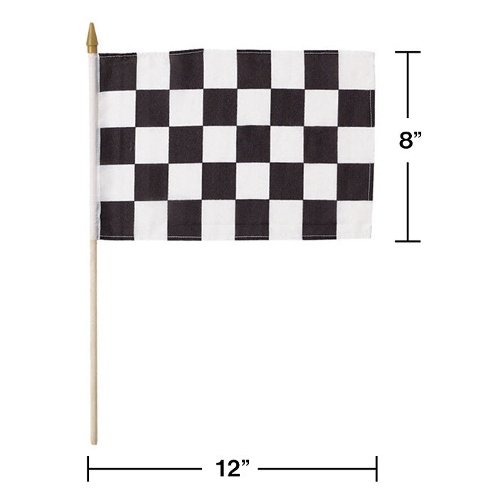 12ct Bulk Black and White Check Cloth Racing Flag