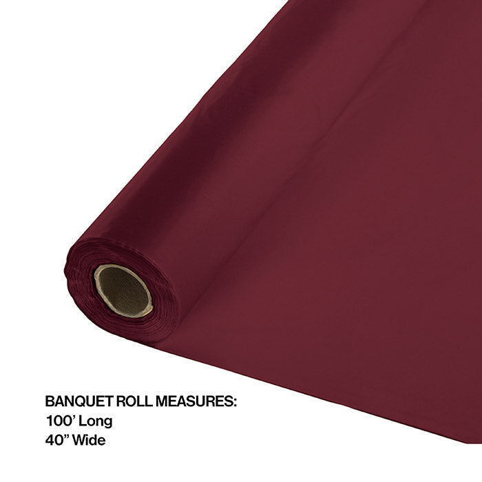 100 ft by 40 inch Burgundy Banquet Table Roll