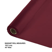 100 ft by 40 inch Burgundy Banquet Table Roll