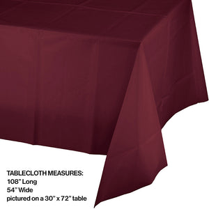12ct Bulk Burgundy Plastic Table Covers