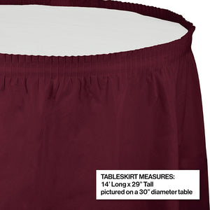 6ct Bulk Burgundy Plastic Tableskirt