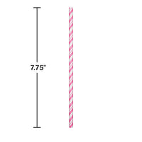 144ct Bulk Candy Pink and White Striped Flex Paper Straws