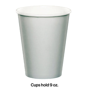 Shimmering Silver Hot/Cold Paper Paper Cups 9 Oz., 24 ct Party Decoration