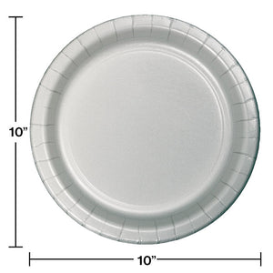 240ct Bulk Shimmering Silver Sturdy Style Banquet Plates