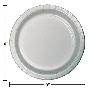 240ct Bulk Shimmering Silver Sturdy Style Dinner Plates