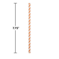 144ct Bulk Sunkissed Orange and White Striped Flex Paper Straws