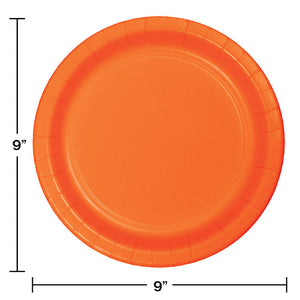 240ct Bulk Sunkissed Orange Sturdy Style Dinner Plates