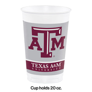 96ct Bulk Texas A&M 20 oz Plastic Cups