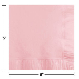 500ct Bulk Classic Pink Beverage Napkins 3 ply by Creative Converting
