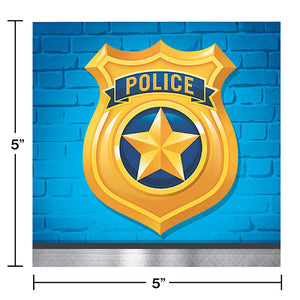 Police Party Beverage Napkins, 16 ct Party Decoration