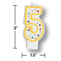 6ct Bulk Polka Dot #5 Candles