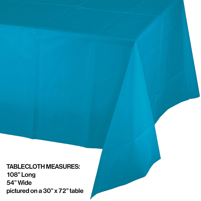 Bulk 12ct Turquoise Plastic Table Covers 54 inch x 108 inch 