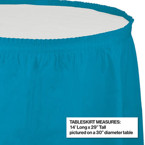 6ct Bulk Turquoise Plastic Tableskirt