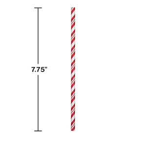 144ct Bulk Classic Red and White Striped Flex Paper Straws