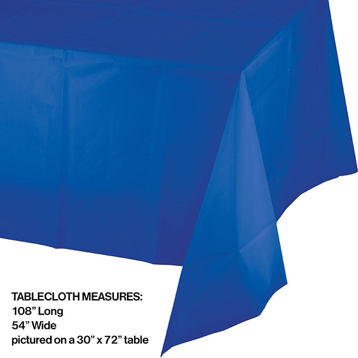 Bulk 12ct Cobalt Blue Plastic Table Covers 