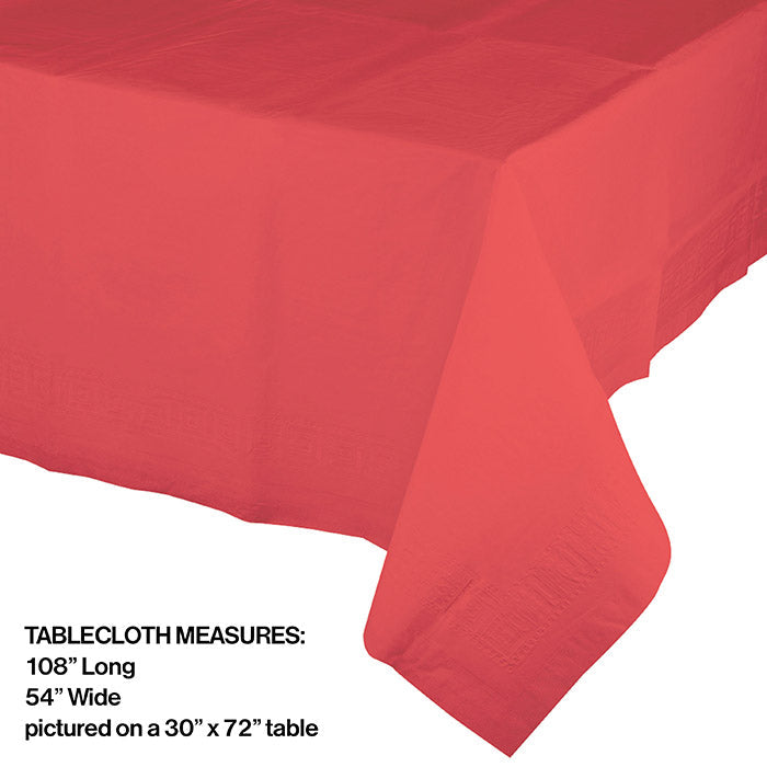 Bulk 12ct Coral Plastic Table Covers 