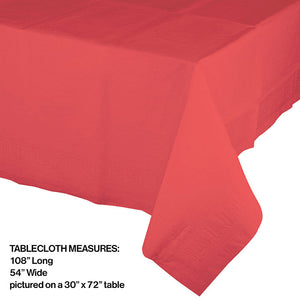 12ct Bulk Coral Plastic Table Covers
