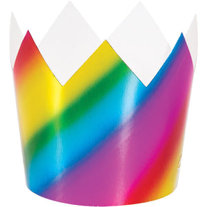 Rainbow Foil Crowns, 8 ct by Creative Converting