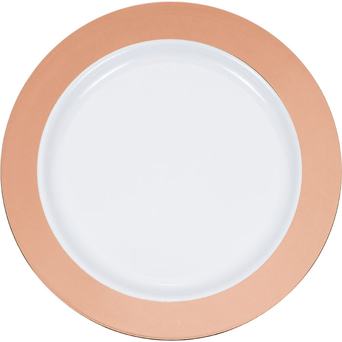 120ct Bulk Rose Gold Rim Plastic Dessert Plates
