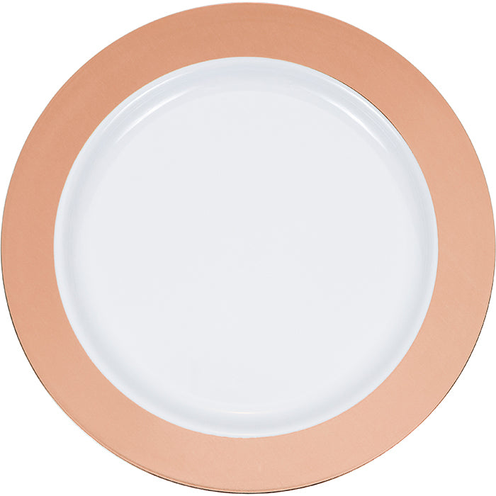 7.5" Rosegold Rim Plastic Plate 10ct by Creative Converting