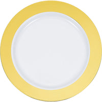 120ct Bulk Gold Rim Plastic Banquet Plates