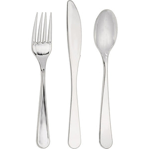 Bulk 288ct Silver Assorted Plastic Cutlery by Elise 