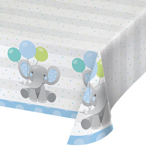 Enchanting Elephants Boy Paper Tablecover 54" X 102" by Creative Converting