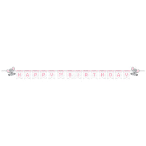 Enchanting Elephants Girl Shaped Banner With Ribbon & Stickers, Diy by Creative Converting