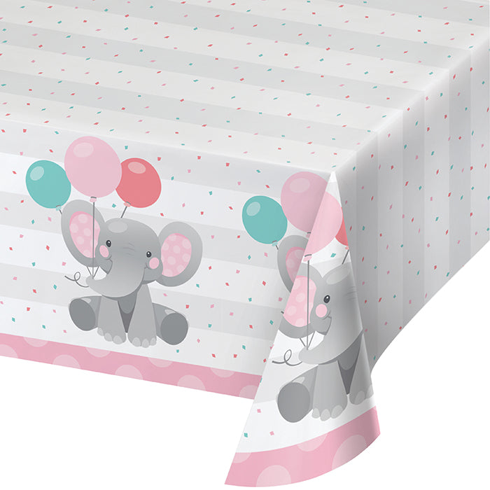 Enchanting Elephants Girl Paper Tablecover 54" X 102" by Creative Converting