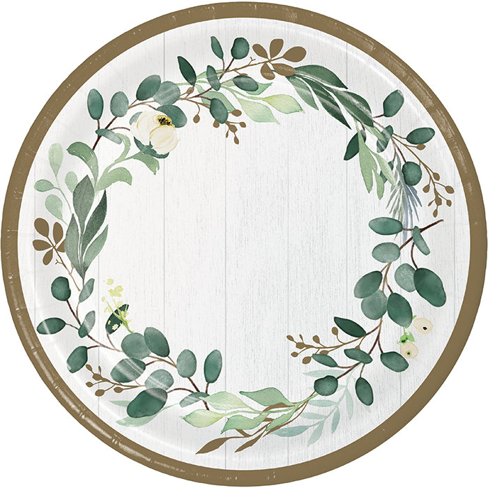 Eucalyptus Greens Dinner Plate 8ct by Creative Converting
