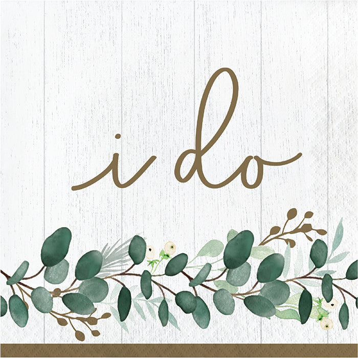 192ct Bulk Eucalyptus I Do Luncheon Napkins