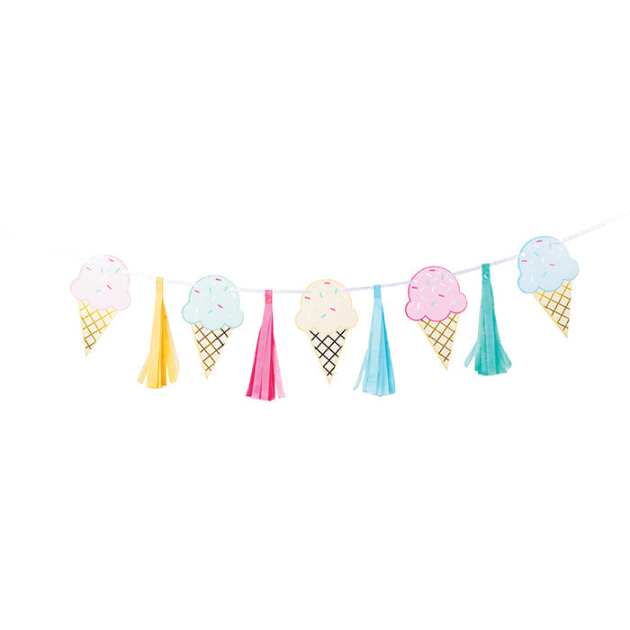 6ct Bulk Ice Cream Party Tassel Banners by Creative Converting