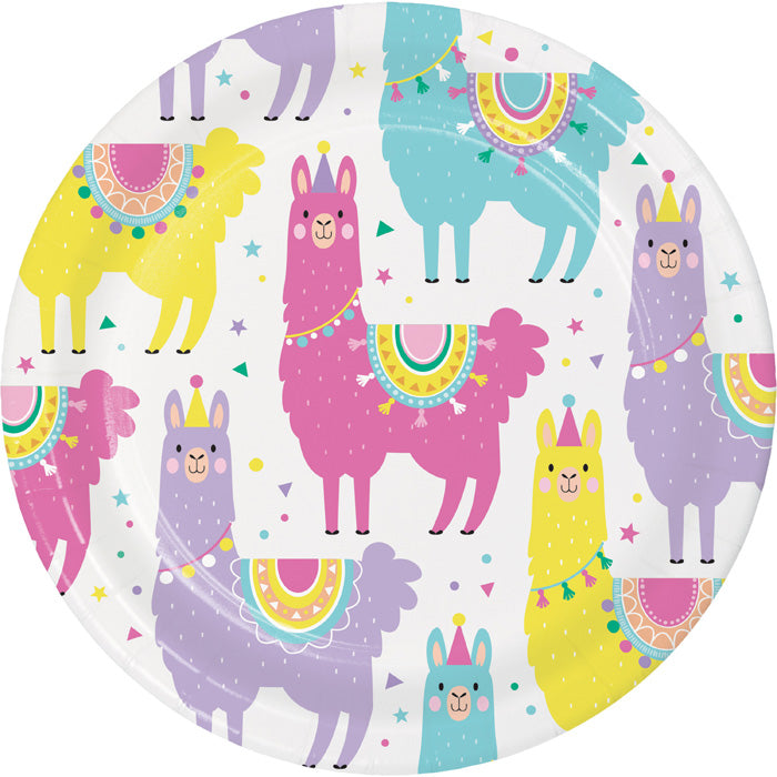 96ct Bulk Llama Party Dessert Plates