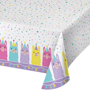 Llama Party Plastic Tablecover All Over Print, 54" X 102" by Creative Converting