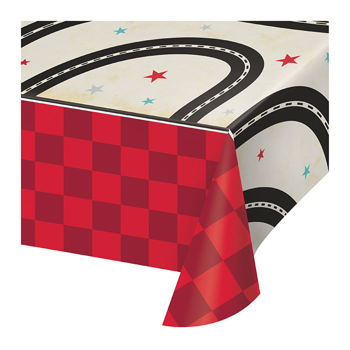 Vintage Race Car Paper Tablecover 54" X 102" by Creative Converting