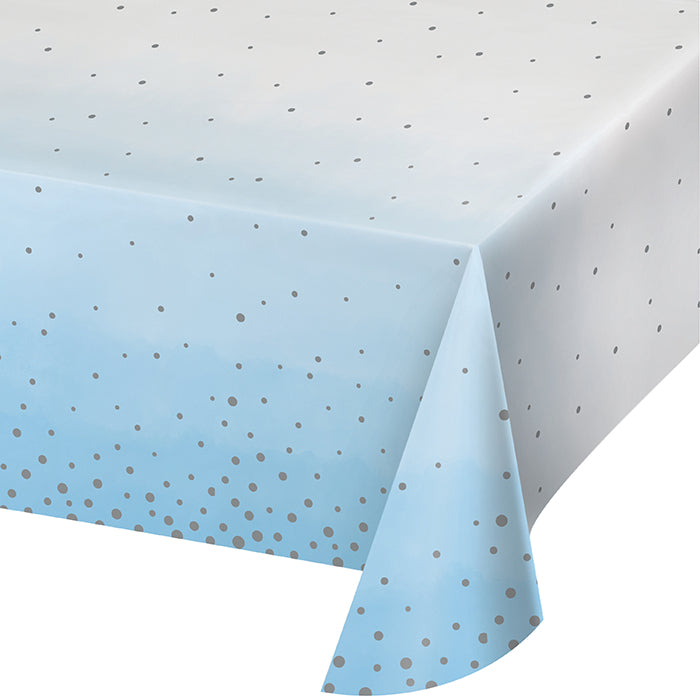 Blue Silver Celebration Paper Tablecover 54" X 102" by Creative Converting