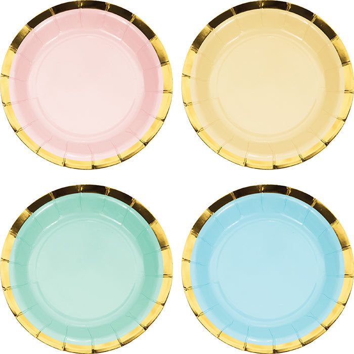 96ct Bulk Pastel Celebrations Assorted Dessert Plates